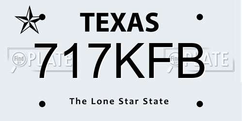 717KFB Texas License Plate