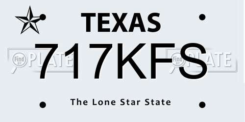 717KFS Texas License Plate