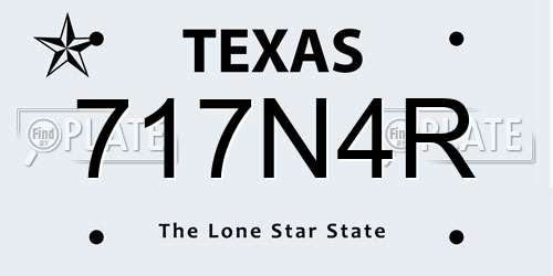 717N4R Texas License Plate