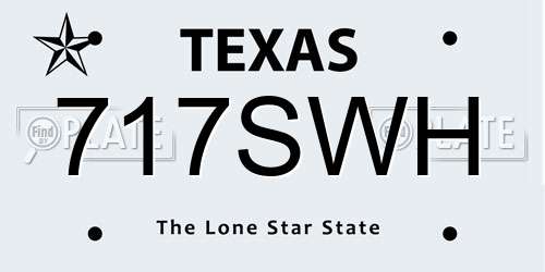 717SWH Texas License Plate