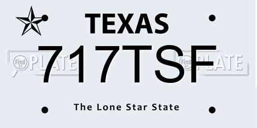 717TSF Texas License Plate