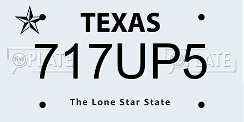 717UP5 Texas License Plate