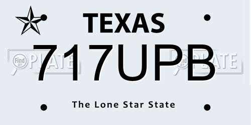 717UPB Texas License Plate