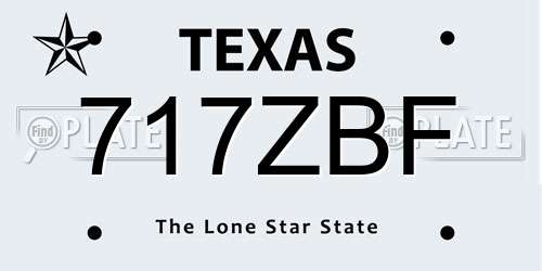 717ZBF Texas License Plate
