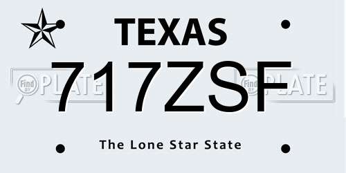 717ZSF Texas License Plate