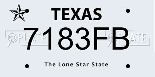 7183FB Texas License Plate
