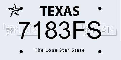 7183FS Texas License Plate