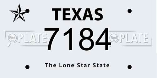 7184 Texas License Plate