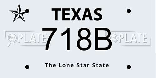 718B Texas License Plate