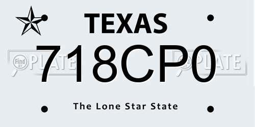 718CP0 Texas License Plate