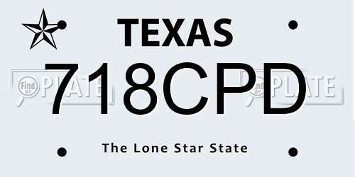 718CPD Texas License Plate