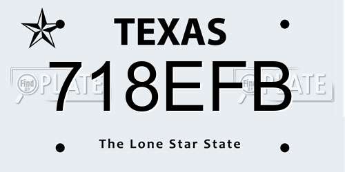 718EFB Texas License Plate