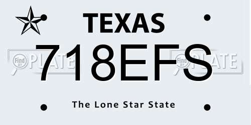 718EFS Texas License Plate