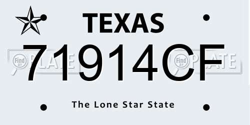 71914CF Texas License Plate