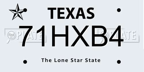 71HXB4 Texas License Plate