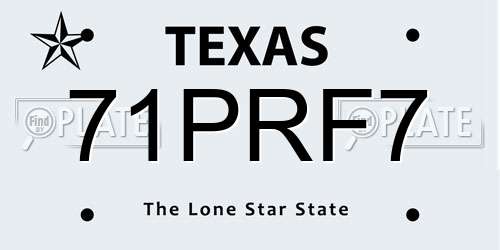 71PRF7 Texas License Plate