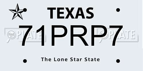 71PRP7 Texas License Plate