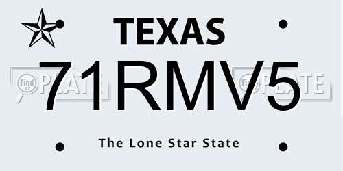 71RMV5 Texas License Plate