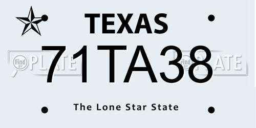 71TA38 Texas License Plate