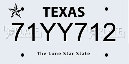 71YY712 Texas License Plate