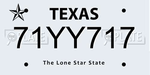 71YY717 Texas License Plate