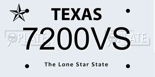 7200VS Texas License Plate