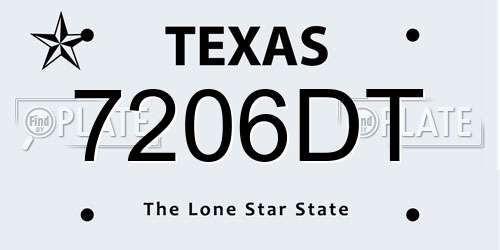 7206DT Texas License Plate