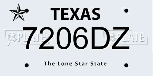 7206DZ Texas License Plate