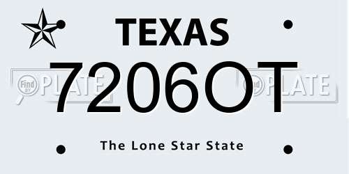 7206OT Texas License Plate