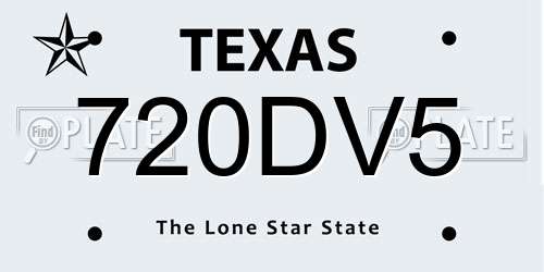 720DV5 Texas License Plate