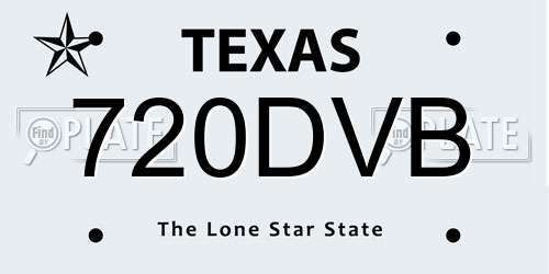 720DVB Texas License Plate