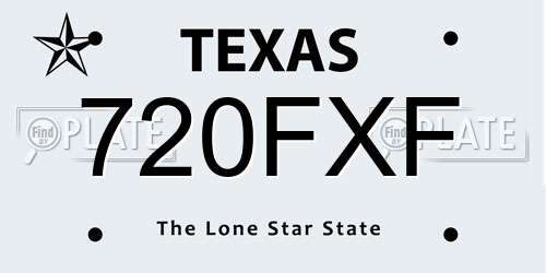 720FXF Texas License Plate