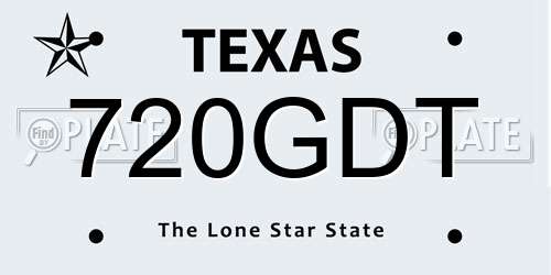 720GDT Texas License Plate