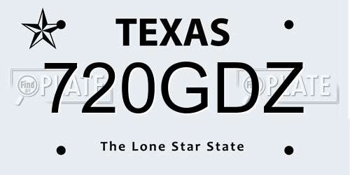 720GDZ Texas License Plate