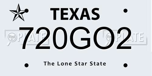 720GO2 Texas License Plate