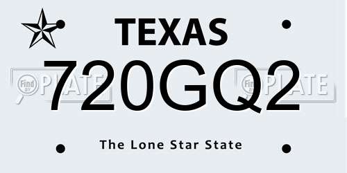 720GQ2 Texas License Plate