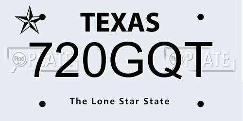 720GQT Texas License Plate