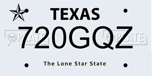 720GQZ Texas License Plate