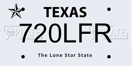 720LFR Texas License Plate