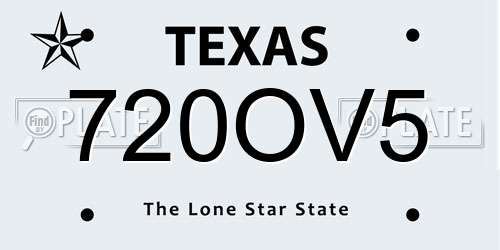 720OV5 Texas License Plate