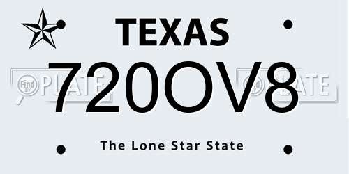720OV8 Texas License Plate