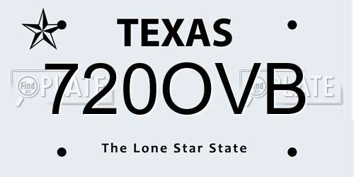 720OVB Texas License Plate