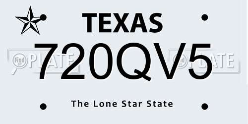 720QV5 Texas License Plate