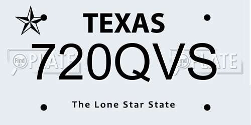 720QVS Texas License Plate