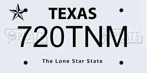 720TNM Texas License Plate