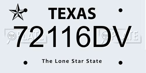 72116DV Texas License Plate