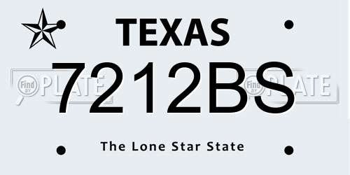 7212BS Texas License Plate