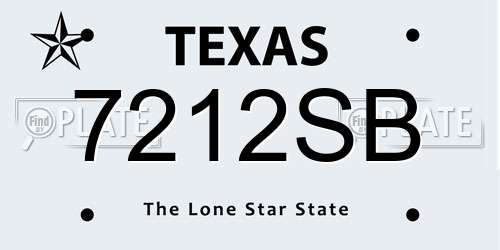 7212SB Texas License Plate