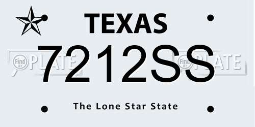 7212SS Texas License Plate