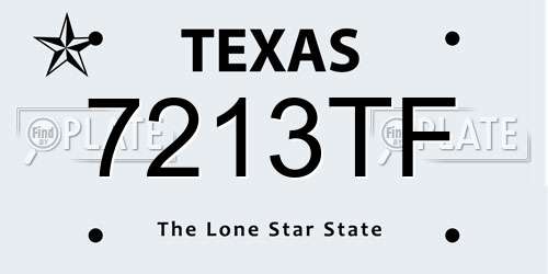 7213TF Texas License Plate